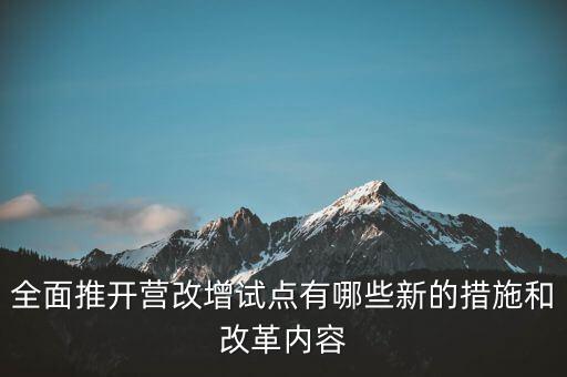 全面推開(kāi)營(yíng)改增試點(diǎn)有哪些新的措施和改革內(nèi)容