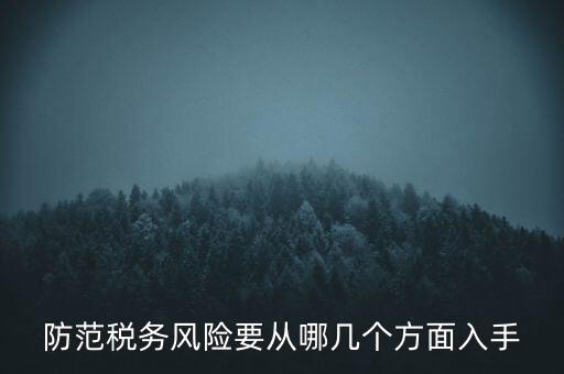 防范稅務(wù)風(fēng)險要從哪幾個方面入手