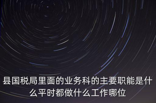 縣國稅局里面的業(yè)務(wù)科的主要職能是什么平時(shí)都做什么工作哪位