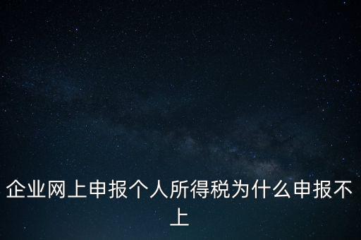 企業(yè)網上申報個人所得稅為什么申報不上