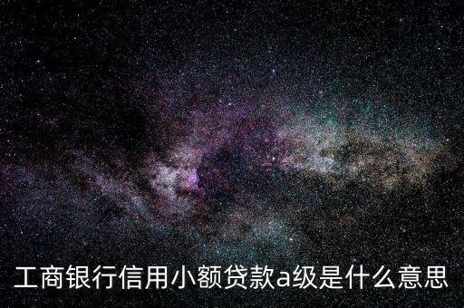 工商銀行信用小額貸款a級是什么意思