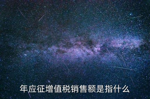 年應(yīng)征增值稅銷售額是指什么