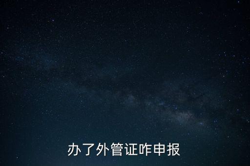 辦了外管證咋申報