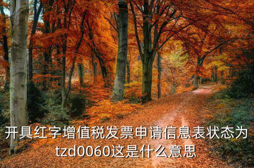 開具紅字增值稅發(fā)票申請信息表狀態(tài)為tzd0060這是什么意思