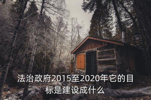 法治政府2015至2020年它的目標是建設成什么