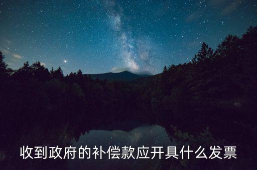 收到政府的補(bǔ)償款應(yīng)開具什么發(fā)票