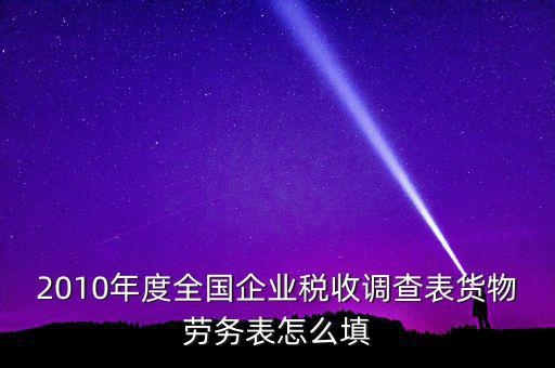 2010年度全國企業(yè)稅收調查表貨物勞務表怎么填