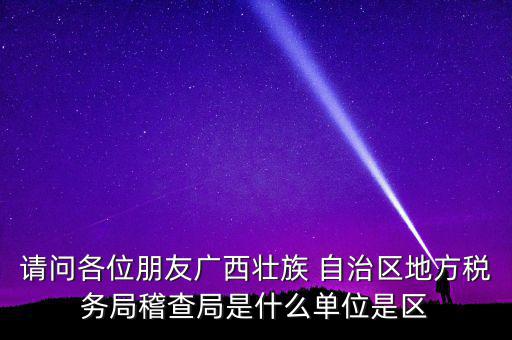 請問各位朋友廣西壯族 自治區(qū)地方稅務(wù)局稽查局是什么單位是區(qū)