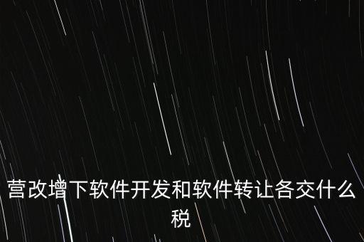 營改增下軟件開發(fā)和軟件轉(zhuǎn)讓各交什么稅