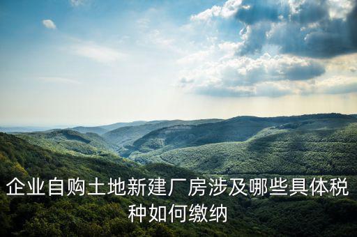 企業(yè)自購土地新建廠房涉及哪些具體稅種如何繳納