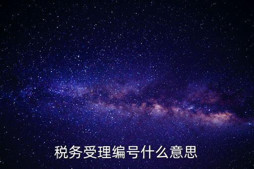 個人的稅收編號是什么意思，稅務受理編號什么意思