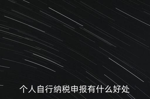 個人自行納稅申報有什么好處