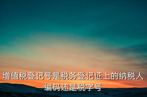 增值稅登記號(hào)是稅務(wù)登記證上的納稅人編碼還是稅字號(hào)