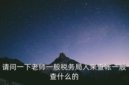 請問一下老師一般稅務(wù)局人來查帳一般查什么的