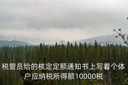 稅管員給的核定定額通知書上寫著個(gè)體戶應(yīng)納稅所得額10000稅