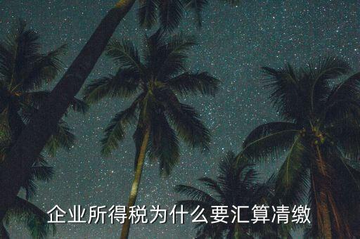 稅務(wù)局為什么要求匯算清繳，企業(yè)所得稅為什么要匯算凊繳