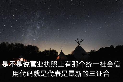 是不是說(shuō)營(yíng)業(yè)執(zhí)照上有那個(gè)統(tǒng)一社會(huì)信用代碼就是代表是最新的三證合