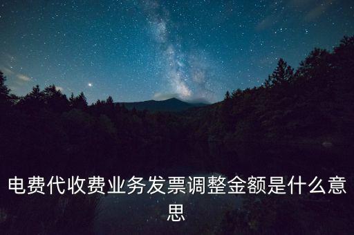 發(fā)票調(diào)試是什么意思，電費代收費業(yè)務(wù)發(fā)票調(diào)整金額是什么意思