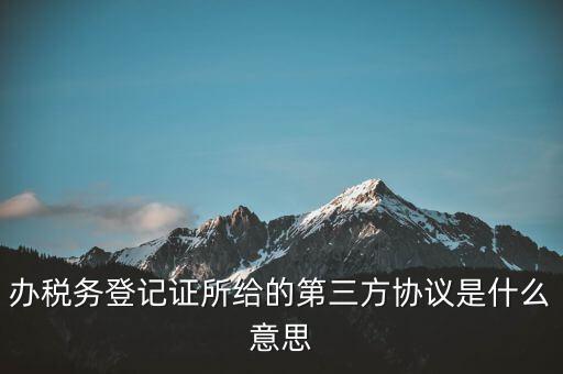 辦稅務(wù)登記證所給的第三方協(xié)議是什么意思