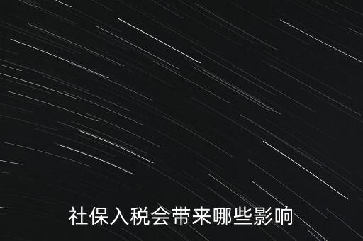 社保入稅會(huì)帶來哪些影響