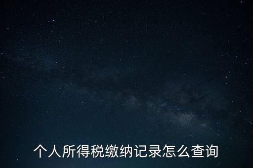 如何查詢個人所得稅繳納情況，個人所得稅繳納記錄怎么查詢