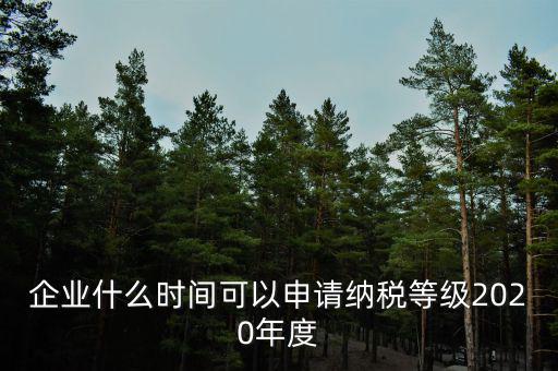 企業(yè)什么時(shí)間可以申請(qǐng)納稅等級(jí)2020年度