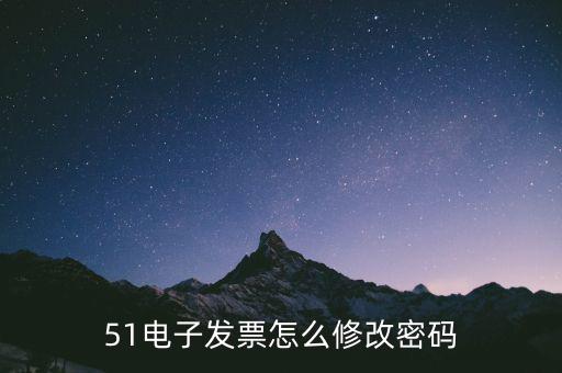 51電子發(fā)票怎么修改密碼