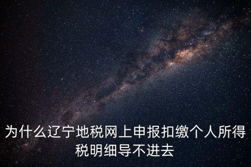 為什么遼寧地稅網(wǎng)上申報扣繳個人所得稅明細導不進去