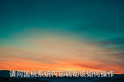 如何才能調(diào)出國稅系統(tǒng)，請問國稅系統(tǒng)內(nèi)部調(diào)動該如何操作