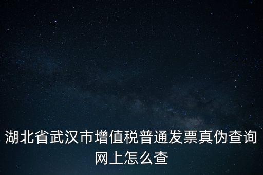 湖北省武漢市增值稅普通發(fā)票真?zhèn)尾樵兙W(wǎng)上怎么查