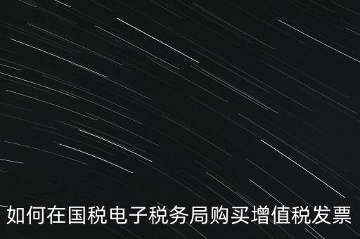 如何在國(guó)稅電子稅務(wù)局購(gòu)買(mǎi)增值稅發(fā)票