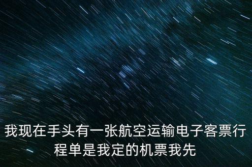 我現(xiàn)在手頭有一張航空運輸電子客票行程單是我定的機票我先