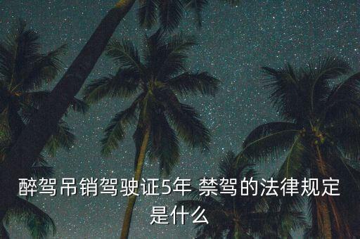 醉駕吊銷駕駛證5年 禁駕的法律規(guī)定是什么