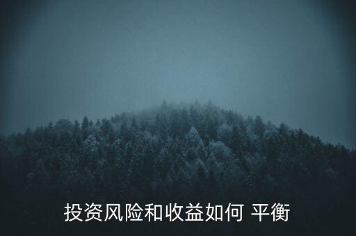 投資風(fēng)險(xiǎn)和收益如何 平衡