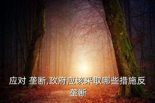 應(yīng)對(duì) 壟斷,政府應(yīng)該采取哪些措施反 壟斷