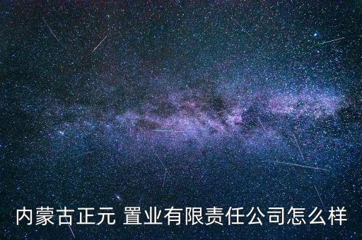 內(nèi)蒙古正元 置業(yè)有限責任公司怎么樣