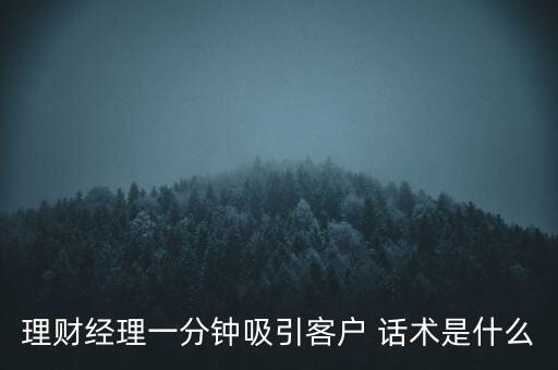 金融話術(shù)怎么說,理財經(jīng)理一分鐘吸引客戶的話術(shù):即興發(fā)揮就好