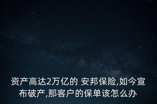 安邦怎么了,安邦保險公司怎么辦?