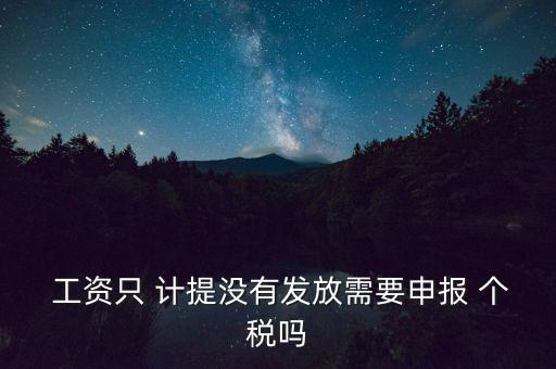  工資只 計提沒有發(fā)放需要申報 個稅嗎