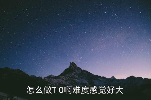 怎么做T 0啊難度感覺(jué)好大