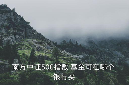 南方中證500指數(shù) 基金可在哪個 銀行買