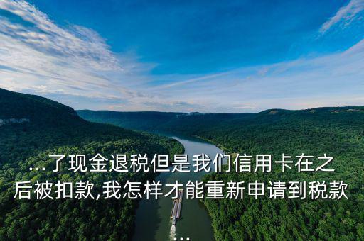 ...了現(xiàn)金退稅但是我們信用卡在之后被扣款,我怎樣才能重新申請(qǐng)到稅款...