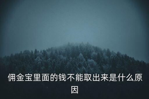  傭金寶里面的錢不能取出來是什么原因