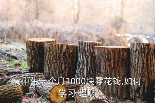 高中生一個(gè)月1000塊零花錢(qián),如何學(xué)習(xí) 理財(cái)