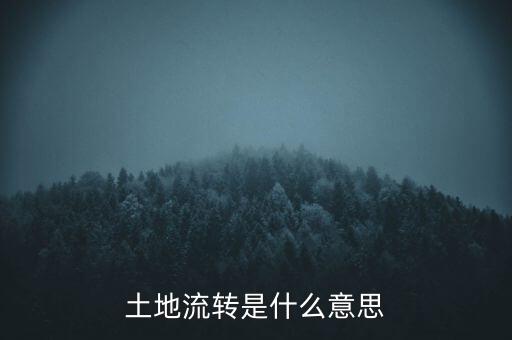 土地流轉(zhuǎn)是什么意思