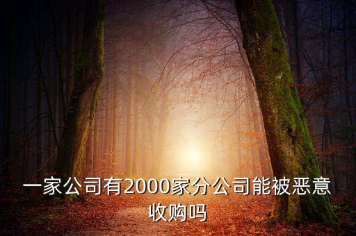 初靈信息為什么要并購(gòu)，一家公司有2000家分公司能被惡意收購(gòu)嗎