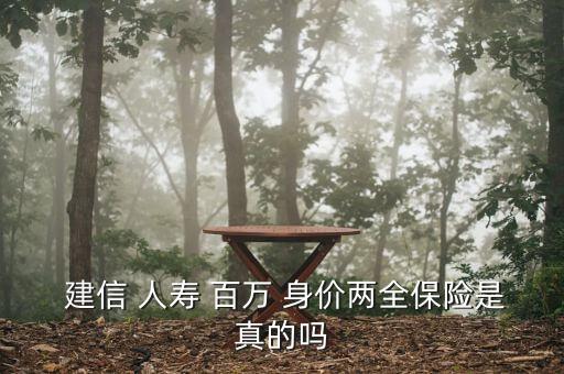  建信 人壽 百萬(wàn) 身價(jià)兩全保險(xiǎn)是真的嗎