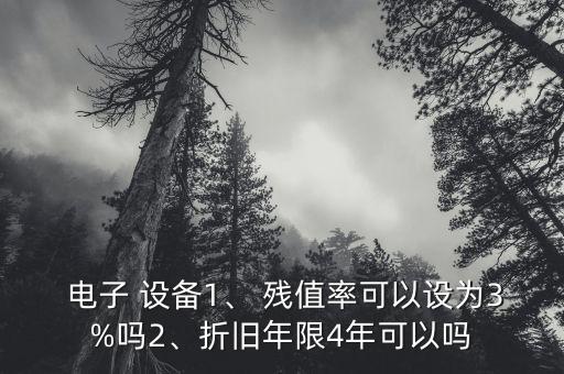  電子 設(shè)備1、 殘值率可以設(shè)為3%嗎2、折舊年限4年可以嗎