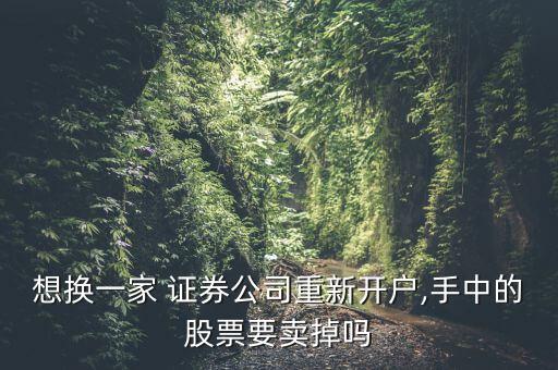 想換一家 證券公司重新開(kāi)戶(hù),手中的股票要賣(mài)掉嗎