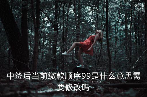 中簽后當前繳款順序99是什么意思需要修改嗎